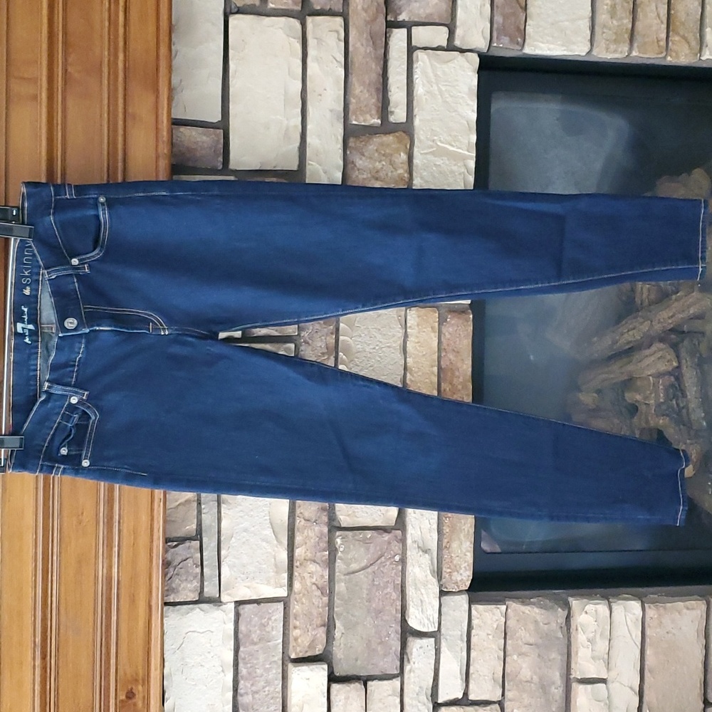 7 for all man kind skinny dark denim jeans sz 30